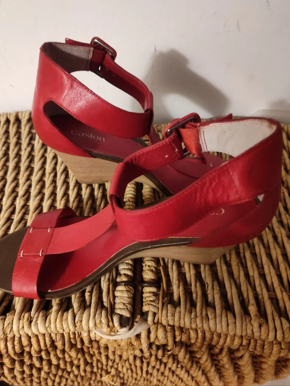 Caslon Red T- Strap Sandals Size 9